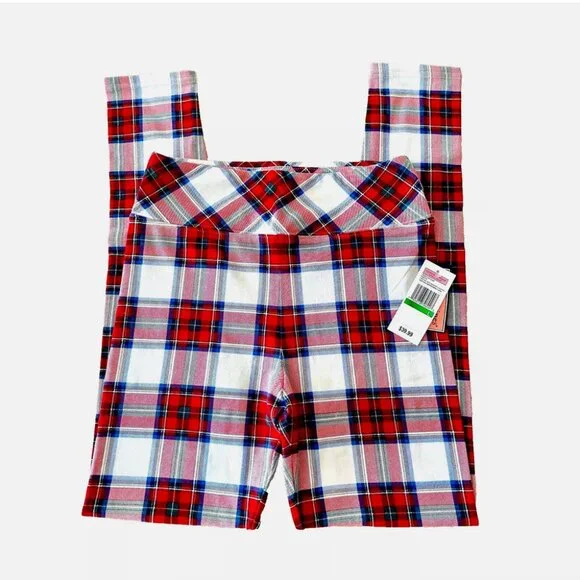 NWT NEW VINEYARD VINES TARTAN PLAID HIGH WAISTED HOLIDAY LEGGINGS GIRLS LARGE 16 - Picture 3 of 7